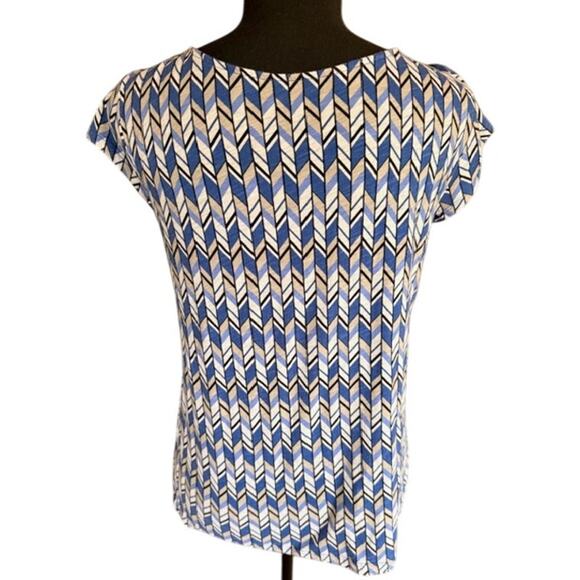 LOFT Turquoise Sleeveless Top + Blue Patterned Short Sleeve Top Bundle (Size S) - Picture 7 of 7